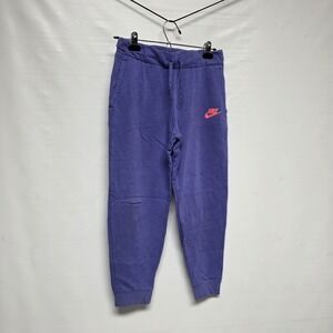 Nike Sweatpants Womens Large Purple Pink Joggers Fleece Swoosh  Lounge